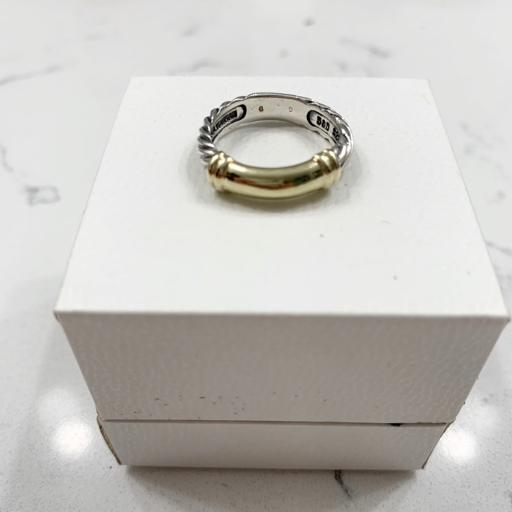 David Yurman Gold & Sterling Silver ring sz 6